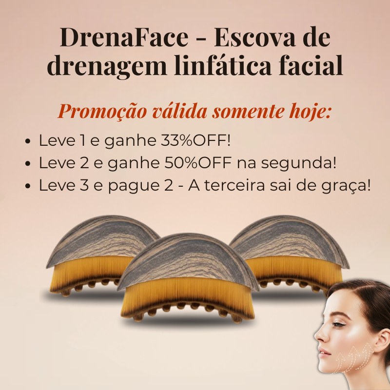DrenaFace – Escova de Drenagem Linfática Facial