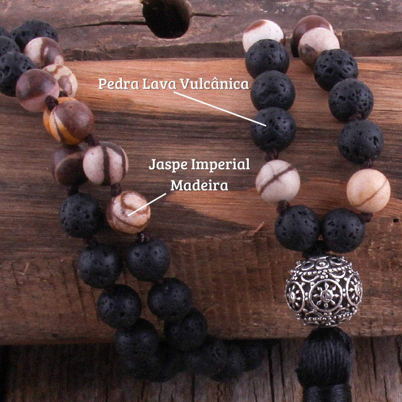 Japamala Tribal 108 Contas - Com Pedras Naturais