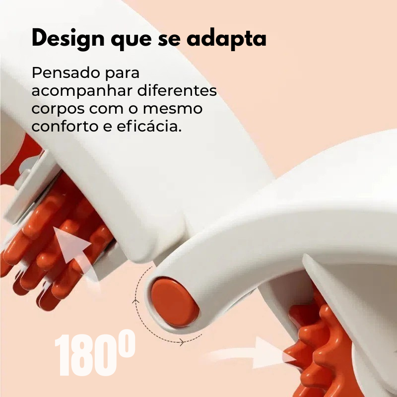 Drena Roller com design ajustável que se adapta a diferentes tipos de corpo para uma drenagem confortável e eficaz