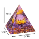 Pirâmide Orgonite Flor de Lótus Ametista