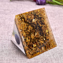 Pirâmide Orgonite Terapêutica - Proteção Divina Lápis Lazúli e Obsidiana Negra