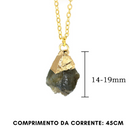 Colar de Pedras Naturais - Banhado a Ouro