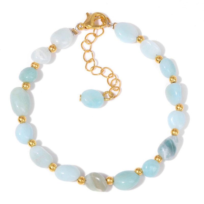 Pulseira com Contas de Pedras Naturais