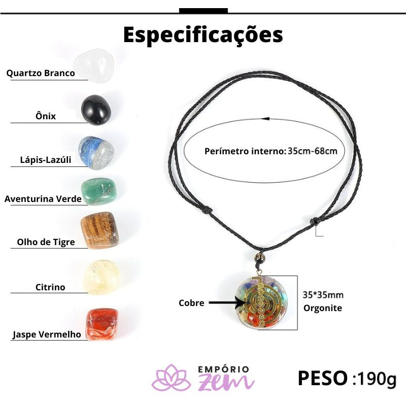 Kit Reiki 7 Chakras + Colar Reikiano Cho Ku Rei!