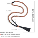 Japamala da Proteção Rudraksha e Ônix - Com Pulseira de Brinde!