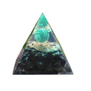 Pirâmide Orgonite - Esfera de cristal Malaquita