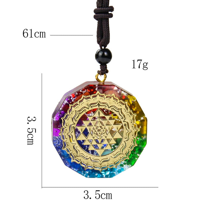 Colar Orgonite 7 Chakras - Sri Yantra