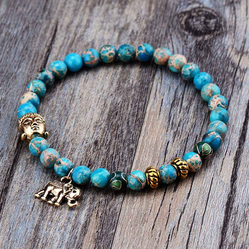 Pulseira Budista - Pedras Naturais
