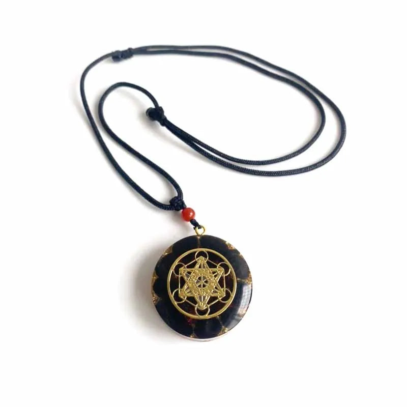 Metatron Orgonite Necklace - Black Obsidian