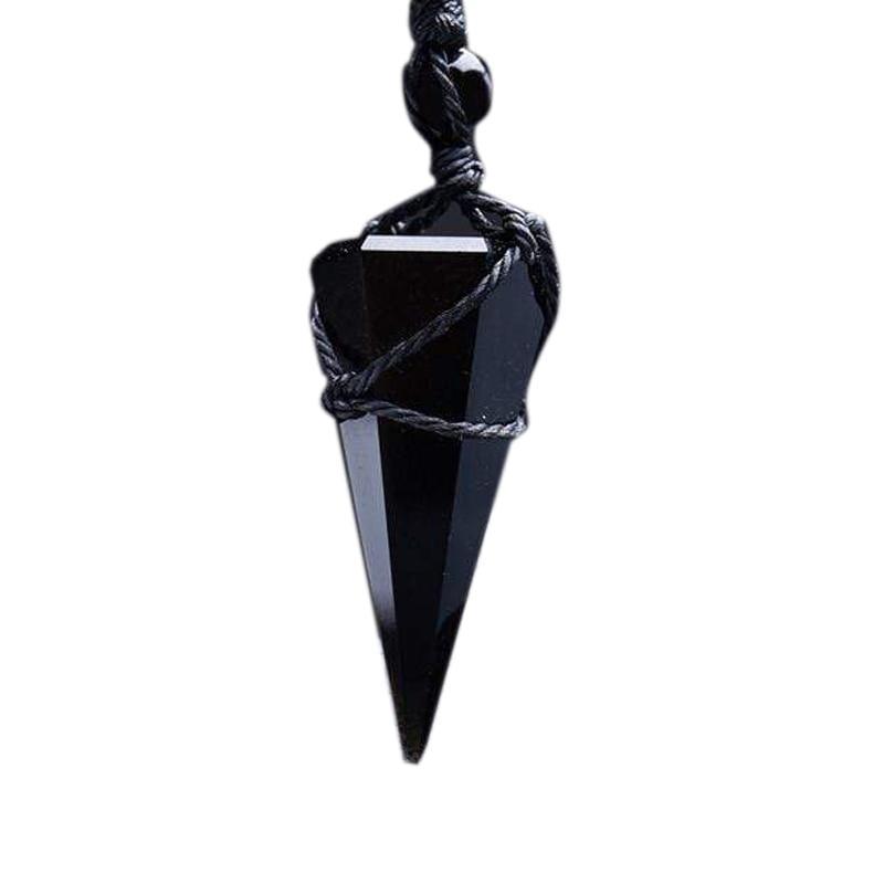 Colar Pêndulo de Obsidiana Negra™ - Proteção - Empório Zem