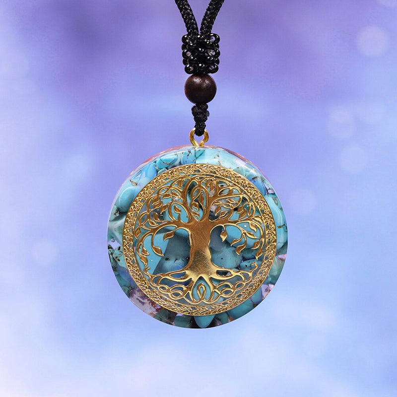 Colar Orgonite Árvore da Vida e Turquesa