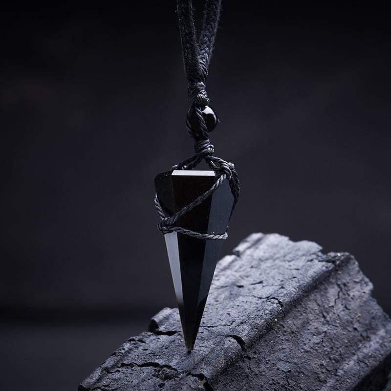 Colar Pêndulo de Obsidiana Negra™ - Proteção - Empório Zem