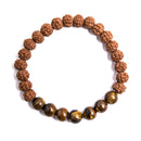 Japamala Rudraksha com Olho de Tigre + Pulseira de BRINDE