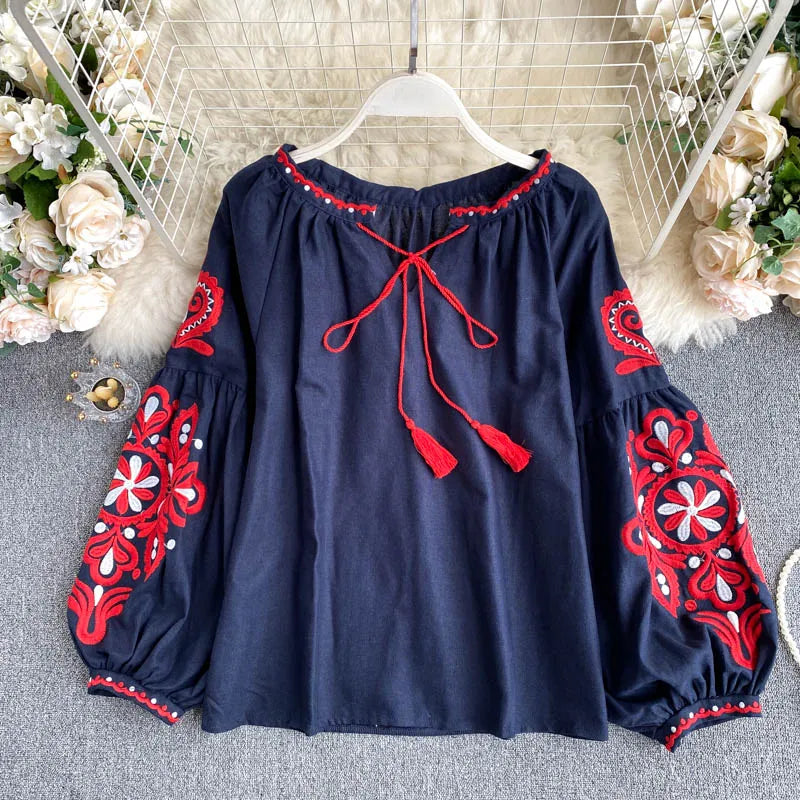 Blusa Bata Feminina Boho - Bordada