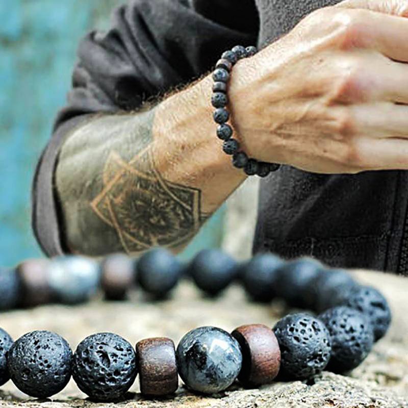 Pulseira Tibetana Lava Vulcânica