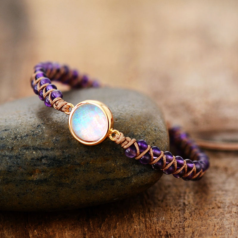 Pulseira Com Pedras Naturais - Trançadas
