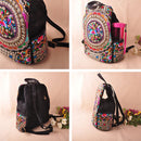 Mochila Mandala Mística - Mochila Feminina Estilo Étnico/Boho Bordada Retrô