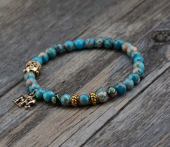 Pulseira Budista - Pedras Naturais