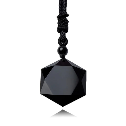 Hexagonal Necklace - Black Obsidian