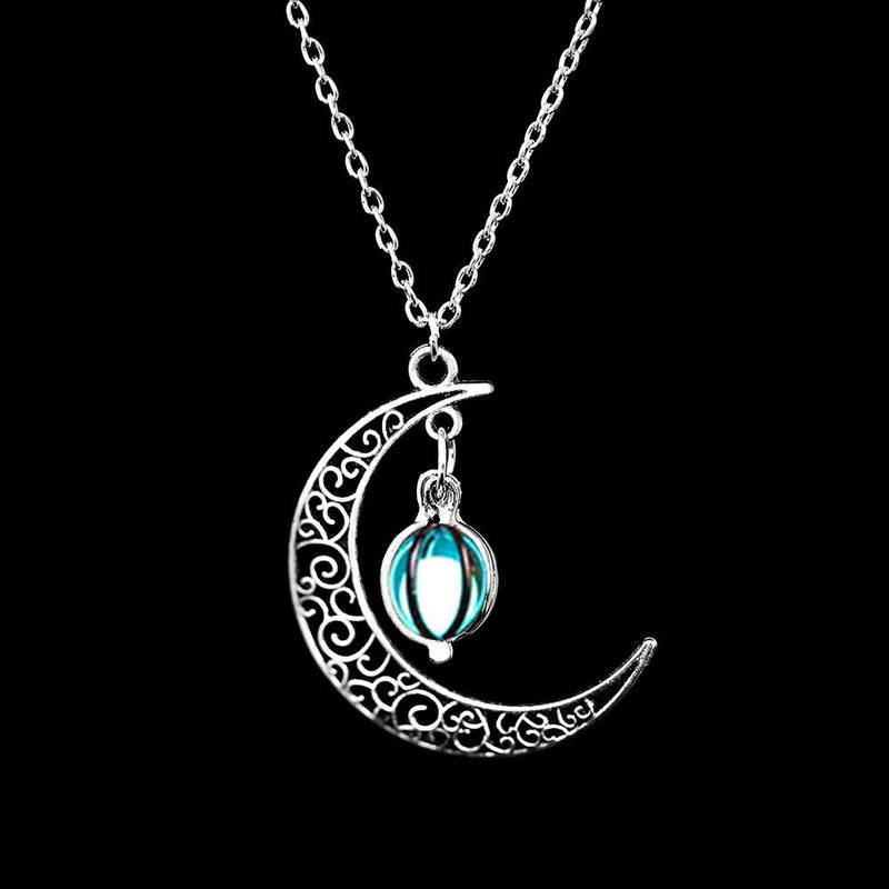 Colar Pingente Lua Iluminada - Brilha no Escuro