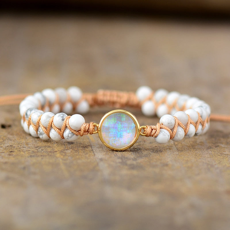 Pulseira Com Pedras Naturais - Trançadas