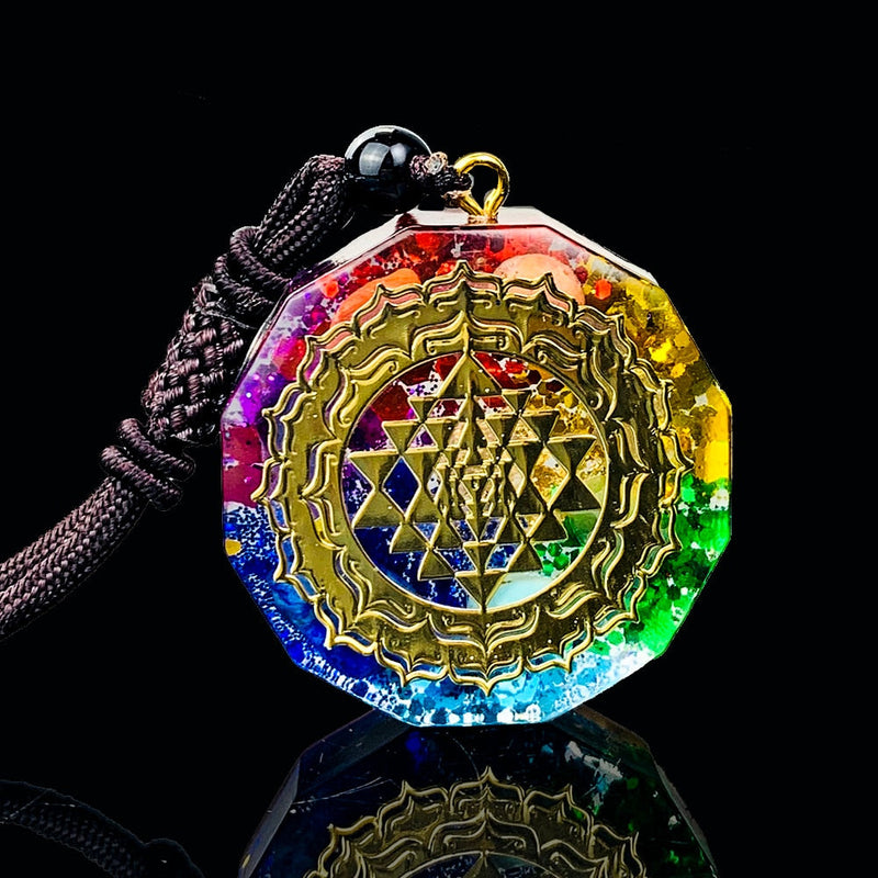 Colar Orgonite 7 Chakras - Sri Yantra