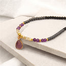 Colar semi-jóia Pingente de Pedra Natural