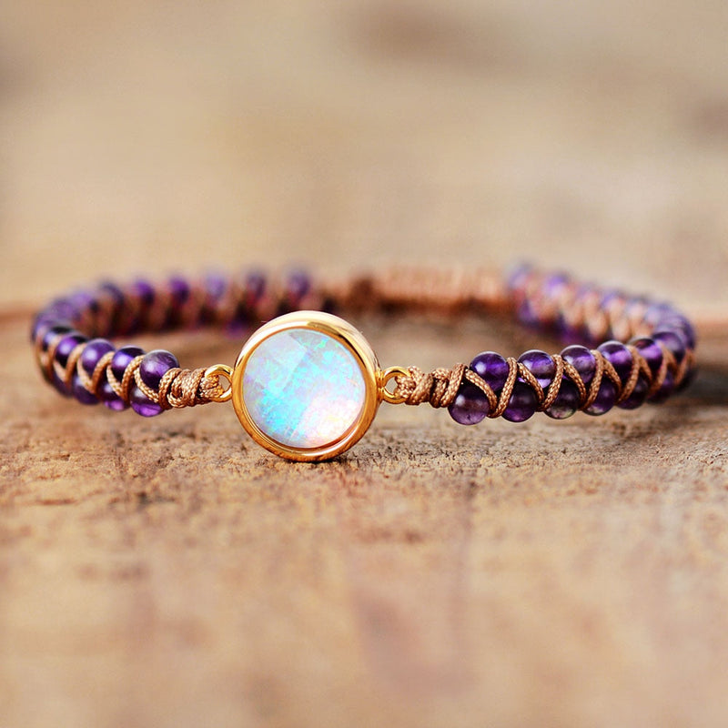 Pulseira Com Pedras Naturais - Trançadas