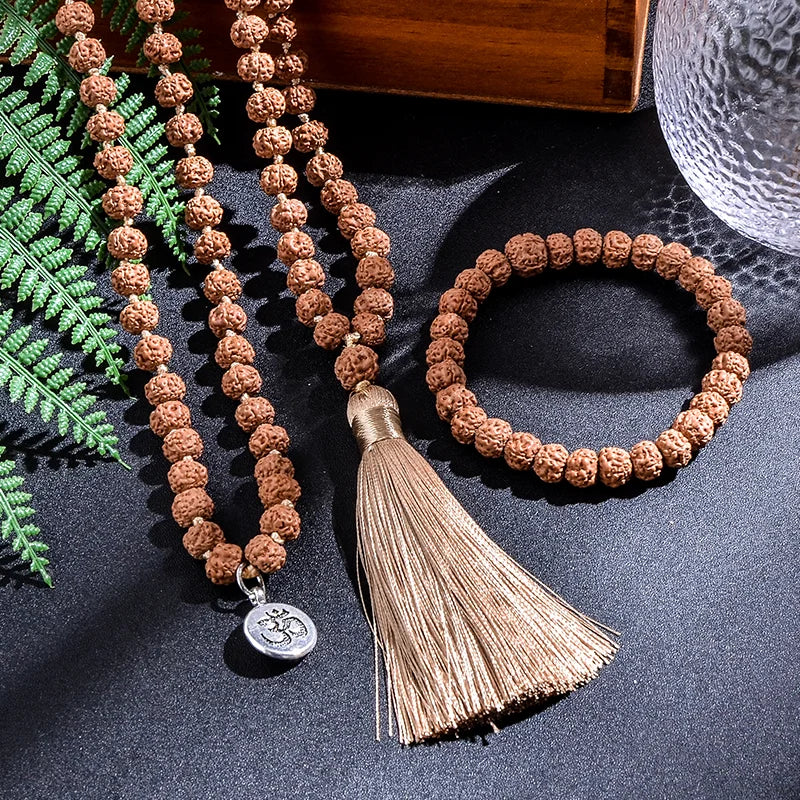 Japamala Rudraksha Lágrimas de Shiva (Pulseira de Brinde) - 108 Contas