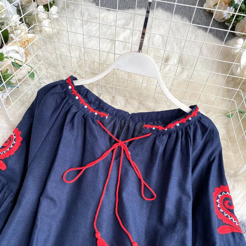 Blusa Bata Feminina Boho - Bordada