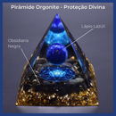Pirâmide Orgonite Terapêutica - Proteção Divina Lápis Lazúli e Obsidiana Negra