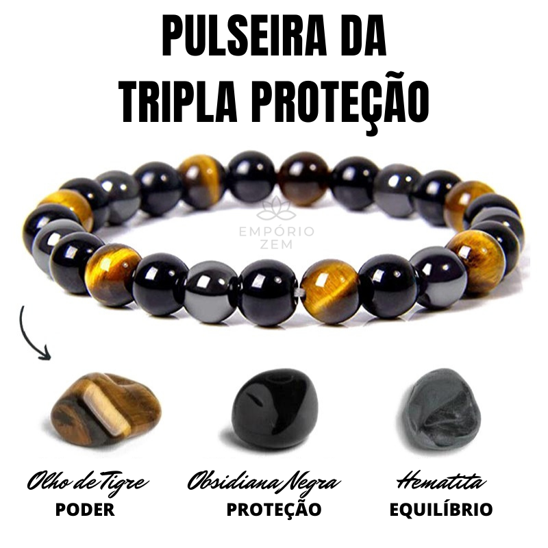 Combo: Pulseira da Tripla Proteção + Pulseira Tibetana