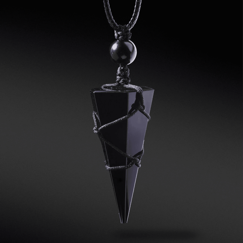 Colar Pêndulo de Obsidiana Negra