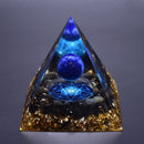 Pirâmide Orgonite Terapêutica - Proteção Divina Lápis Lazúli e Obsidiana Negra