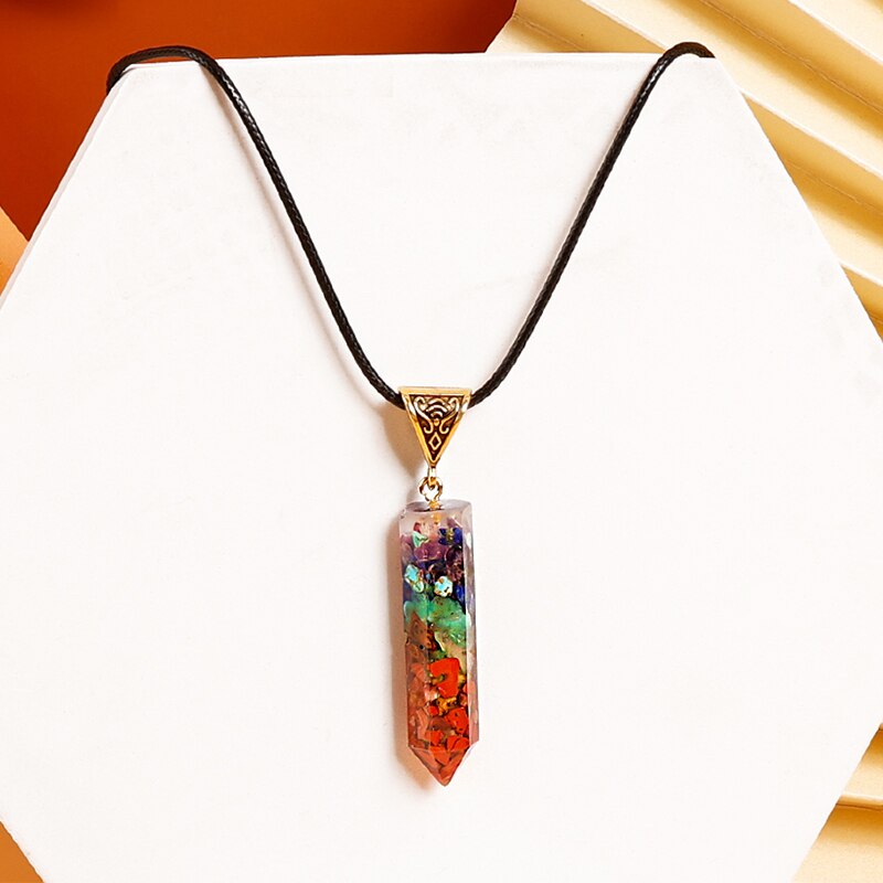 Colar Orgonite Hexagonal 7 Chakras