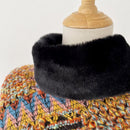 Poncho de Lã com Gola Pelinho