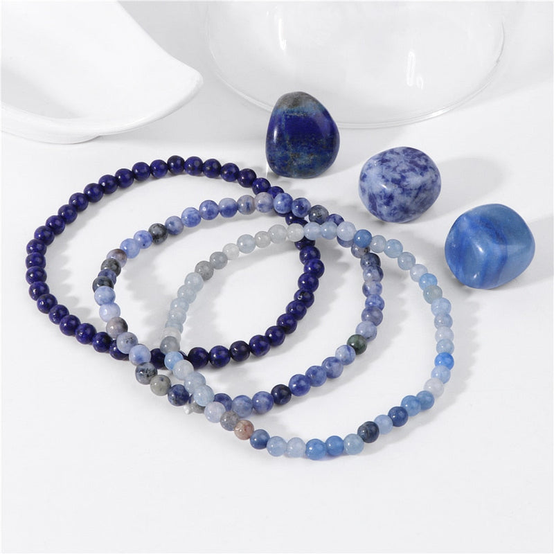 Kit 3 Pulseiras de Pedras Naturais + Pedras de Brinde