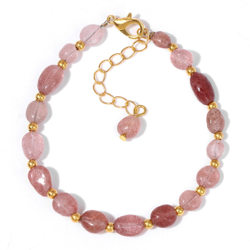 Pulseira com Contas de Pedras Naturais