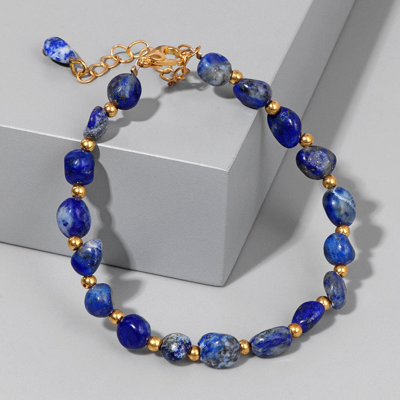 Pulseira com Contas de Pedras Naturais