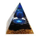 Pirâmide Orgonite Terapêutica - Proteção Divina Lápis Lazúli e Obsidiana Negra