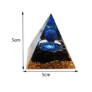 Pirâmide Orgonite Terapêutica - Proteção Divina Lápis Lazúli e Obsidiana Negra