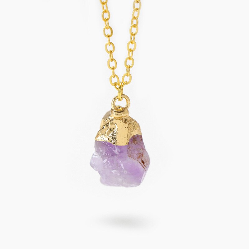 Colar de Pedras Naturais - Banhado a Ouro