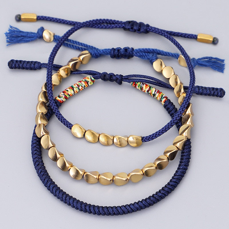 Kit com 3 Pulseiras Tibetanas da Prosperidade