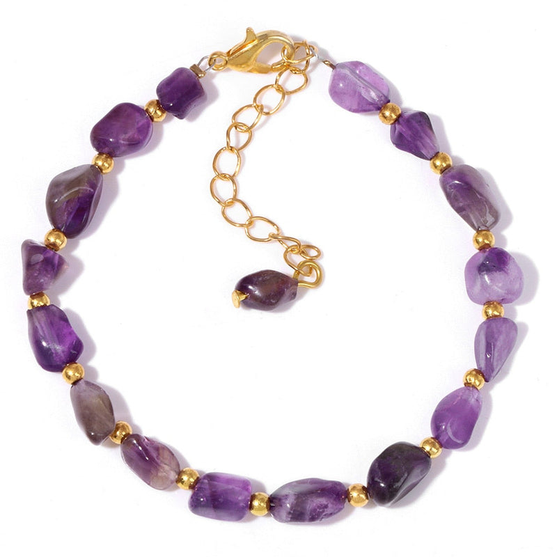 Pulseira com Contas de Pedras Naturais