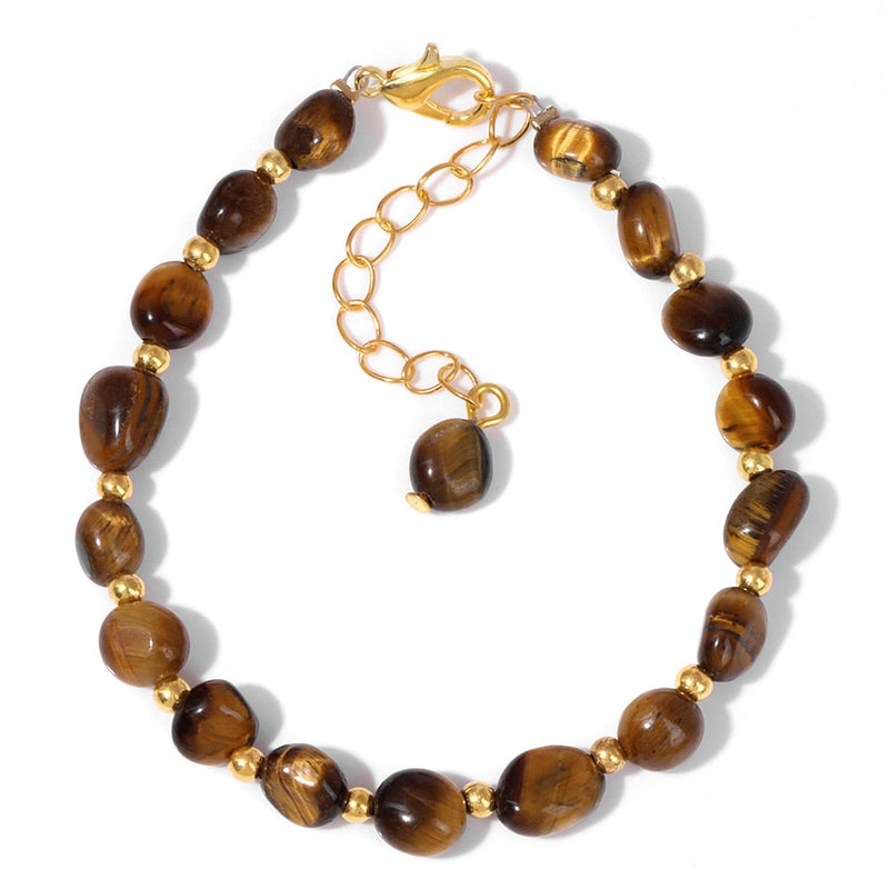 Pulseira com Contas de Pedras Naturais