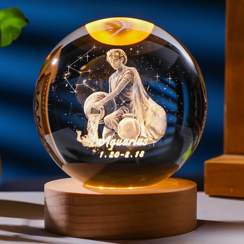 Zodiac Lamp - Astrological Crystal Sphere