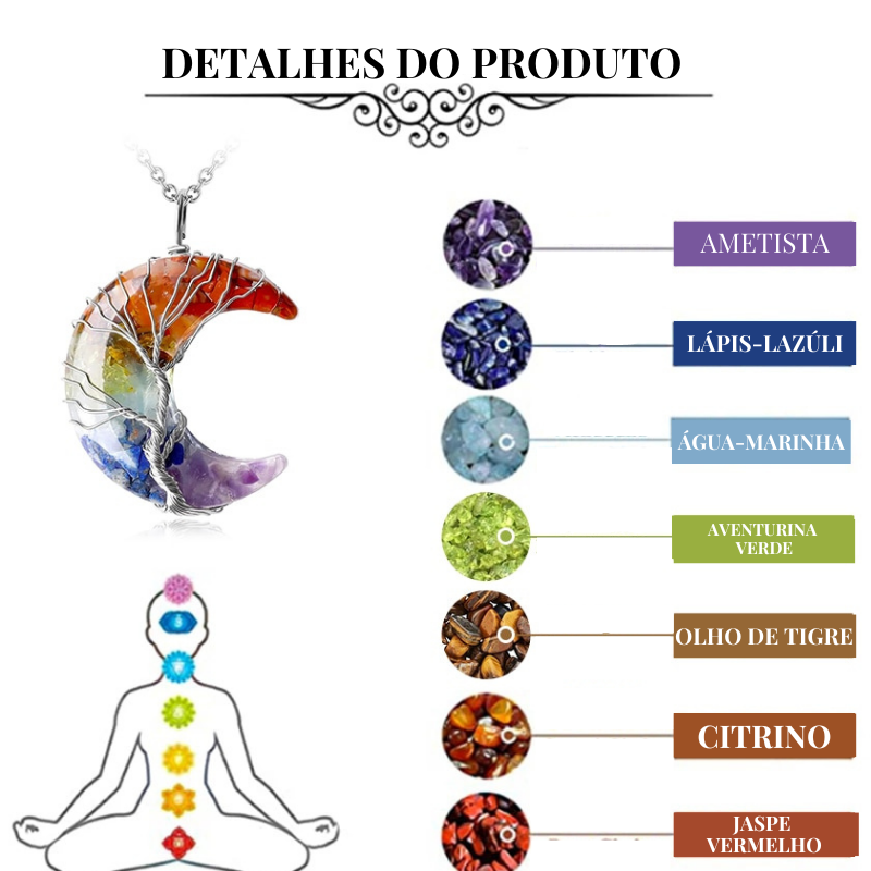 Colar Lua de Cristal Árvore da Vida