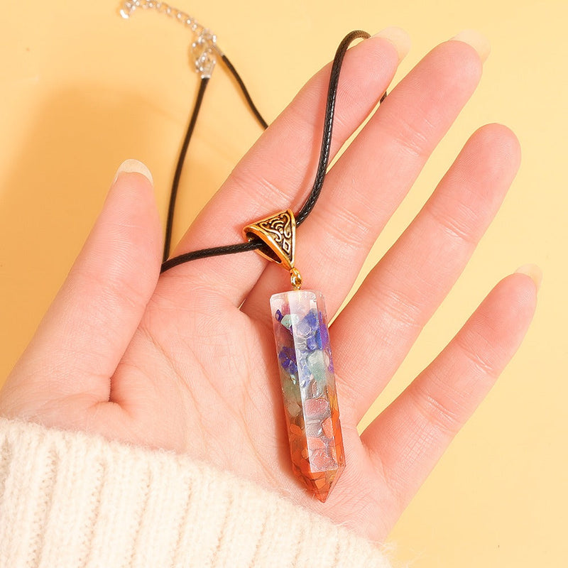Colar Orgonite Hexagonal 7 Chakras