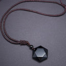 Colar Hexagonal - Obsidiana Negra
