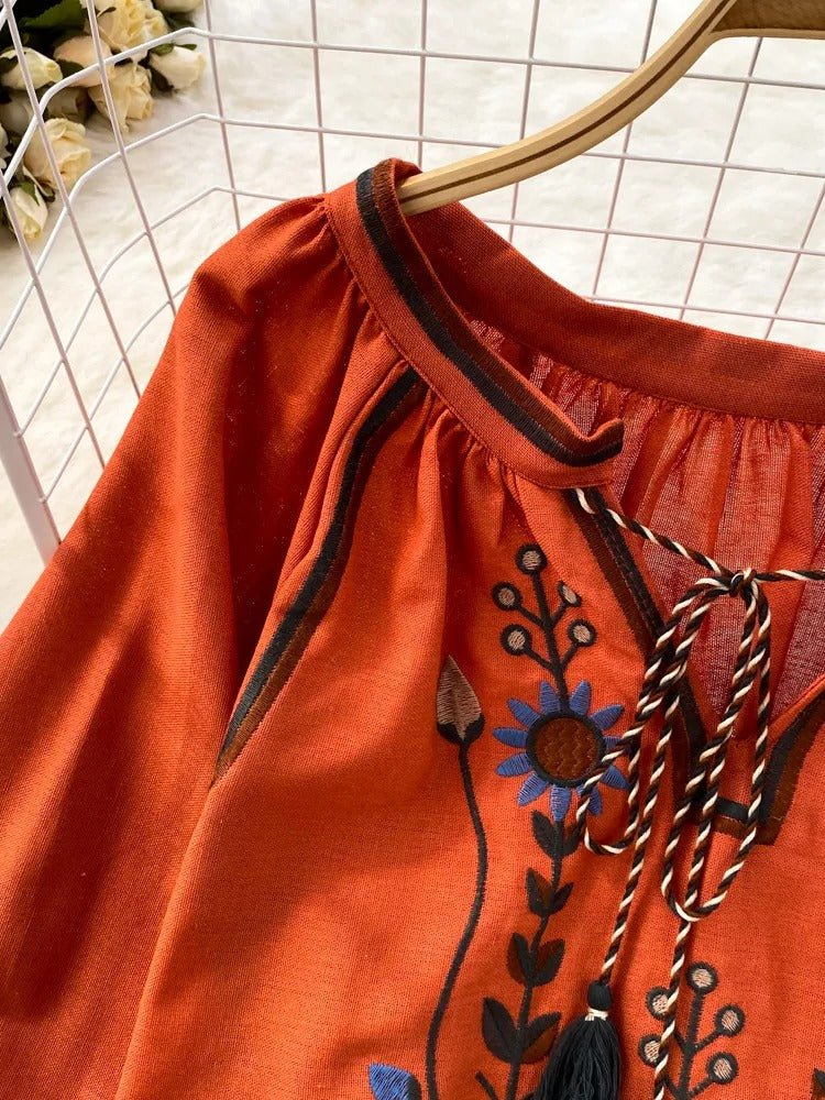 Blusa Bata Feminina - Estilo Étnico